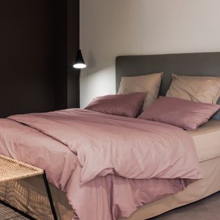 Drap Plat 270x290 Cm Pur Coton Teint Lavé Collection Palace Couleur Rose