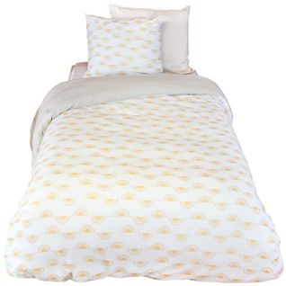 Parure De Lit Helis 140x200 Cm 100% Polyester Microfibre Blanc 2 Pièces