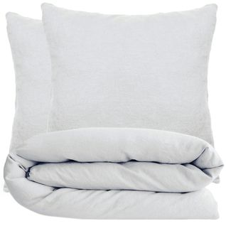 Parure De Lit 200x200 Cm Et 65x65 Cm Coton Lavé Palace Blanc Neige 3 Pièces