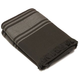 Drap De Plage Fouta Avec Franges Pur Coton 2 Faces 90x185 Cm Mykonos Marron Café