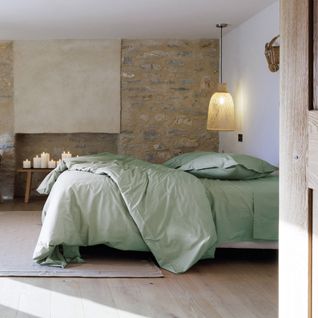 Drap Plat 240x300 Cm Percale De Coton Manoir Vert Lichen