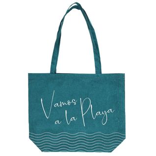 Tote Bag Collection Ibiza 40x50 Cm "vamos à La Playa" Motif Bord De Mer Bleu