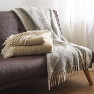 Plaid 130x180 Cm Lima En Alpaga Marron Muscade