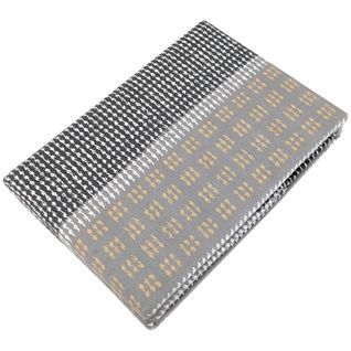 Parure De Lit 2 Pièces : Housse 140x200 Cm Taie 65x65 Cm 100% Flanelle De Coton Jules Gris/jaune