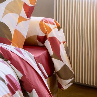 Taie De Traversin 240x43 Cm En 100% Percale Modulo Blanc Acajou