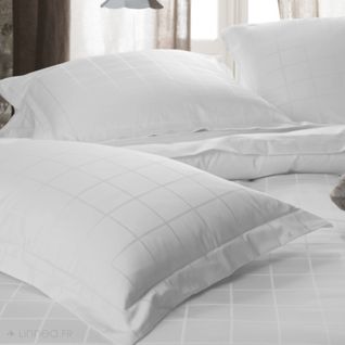 Drap Plat 240x300 Cm Satin Concerto à Rayures Blanc Neige