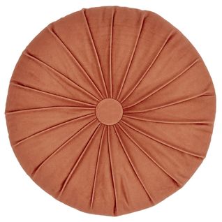 Coussin Rond En Polyester 40x40 Cm Collection Inaya Rouge Ocre