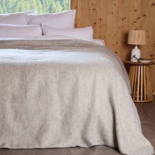 Plaid En Laine Mélangée 120x180 Cm Osloo Gris Perle