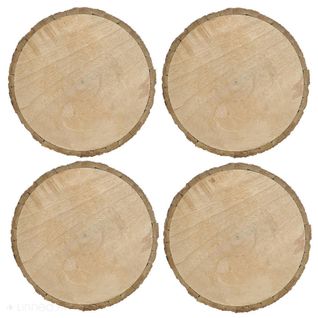 Lot De 4 Dessous D'assiette En Rondin De Bois Rond 30 Cm Collection Bark