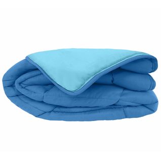 Couette Hiver 260x240 Cm Cocoon Bicolore Bleu Gitane/azur Garnissage Fibre Polyester 400g/m2