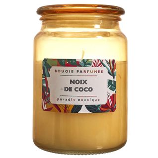 Bougie Parfumée 72 H Paradis Exotique à La Cire De Paraffine Senteur Noix De Coco