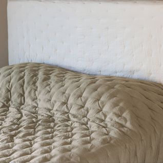 Plaid 150x200 Cm Celeste Microfibre Points Brodés Beige Loutre