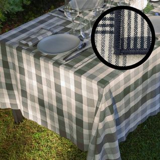 Nappe Rectangle 160x200 Cm Ness En Coton Fil Teint à Carreaux Caviar