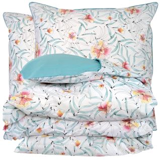 Parure 240x220 Cm 65x65 Percale De Coton Roxane Multicolore 3 Pièces