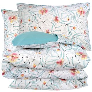 Parure 260x240 Cm 50x70 Percale De Coton Roxane Multicolore 3 Pièces