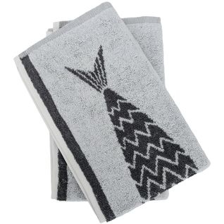 Lot De 2 Torchons De Cuisine Éponge 50x50 Cm Collection Maris Gris