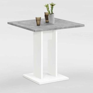 Table De Repas Design "sanary" 77cm Blanc et Gris
