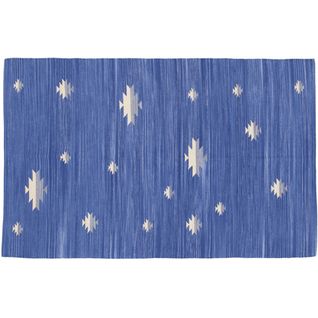 Tapis Lavable En Machine Design Plat Glasgow Bleu 140x200