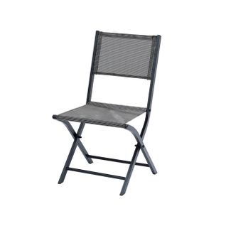 Chaise Pliante En Aluminum Et Textilène Grise