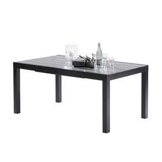 Table Hpl Star 6/10 Personnes Structure Aluminium Noire, Plateau Hpl Gris