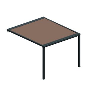 Pergola Toile Sunlight Gris - 3,50x3,00m (télécommande Secours + Kit LED 1 Coté - Taupe)