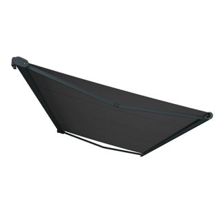 Store Banne Coffre Protect 2  Gris Anthracite 5x3,5m Télécommande + Capteur Vent + LED - Toile Grise