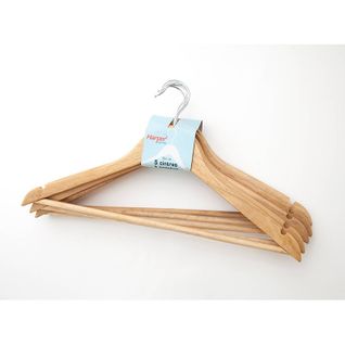 Lot De 5 Cintres Bois Avec Barre Cintre5 Harper