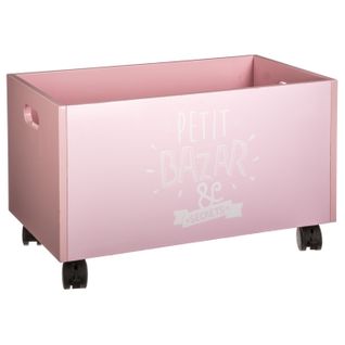 Coffre De Rangement à Roulettes Kids - 48 X 28 Cm - Rose