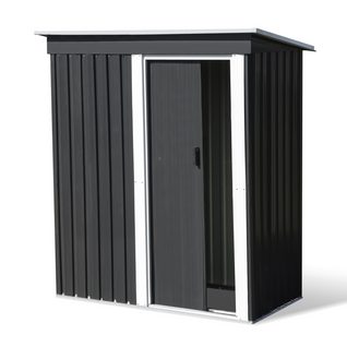 Abri De Jardin 1,3 M² Gris En Acier Galvanisé