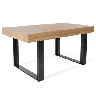 Table À Manger Rectangle Phoenix 6 Personnes Bois Et Noir 160 Cm