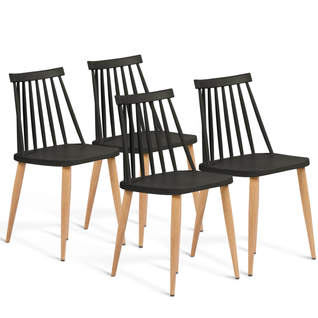 Lot De 4 Chaises Lily Noires Pour Salle à Manger