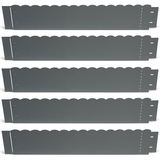 Bordurette De Jardin X5 Acier Gris Anthracite Vague Flexible L. 5 X H. 0.16 M