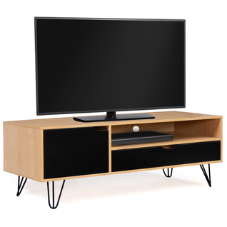 Meuble TV 113 Cm Vintage Noemi 1 Porte 1 Tiroir Bois Pied Épingle