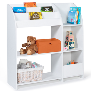Meuble De Rangement Emma Étagère Jouets Et Bibliothèque Enfant En Bois Blanc