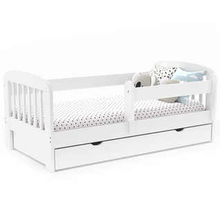 Lit Enfant 80 X 160 Cm Lilia 1 Tiroir De Rangement Avec Sommier Et Barrières