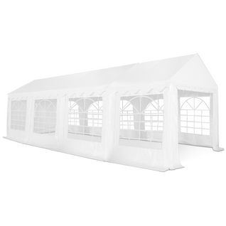 Tente De Réception 4x8 M Barnum Pe 180gr/m² Chapiteau Blanc 40 Personnes