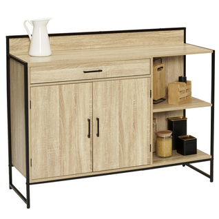 Buffet Bas De Cuisine 120 Cm Detroit Plan De Travail H.83 Cm 2 Portes + Tiroir Design Industriel