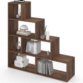 Bibliothèque Escalier Lina Effet Noyer