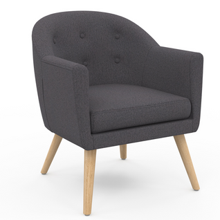 Fauteuil Scandinave Olan Cabriolet En Tissu Gris Anthracite