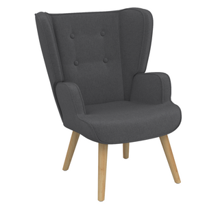 Fauteuil Scandinave Sven Grand Confort En Tissu Gris Anthracite