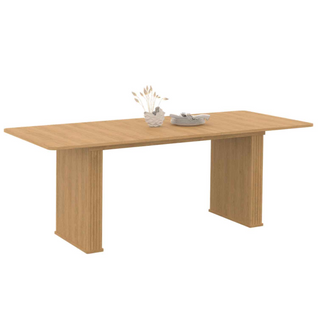 Table à Manger Extensible Rectangle Juliette 6-10 Personnes Pieds Lattes Tasseau Bois Coloris Chêne
