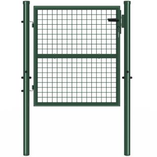 Portillon De Jardin 105 X 100 Cm En Acier Avec Serrure Et Poignée Vert