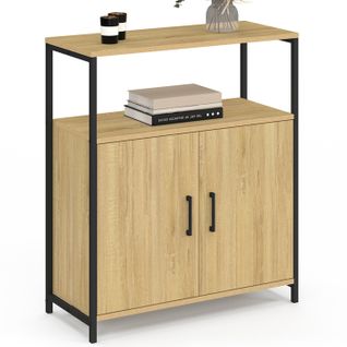 Buffet D'appoint 1 Niche Et 2 Portes 70 Cm Detroit Design Industriel