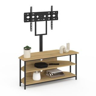 Meuble TV 100 Cm D'angle Detroit Avec Étagères Et Support TV Réglable De 32 à 70 Pouces Design Indus