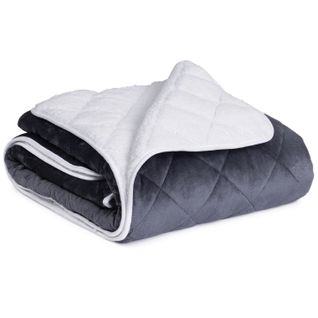 Couverture Lestée 150x200 Cm Celeste Biface Polaire Gris Et Blanc 7 Kg