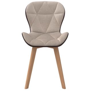 Lot De 4 Chaises Roxane Bi-matière En Tissu Et Pu Marron Et Taupe Pour Salle à Manger