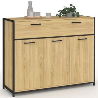 Buffet 100 Cm Detroit 3 Portes Et 1 Tiroir Design Industriel