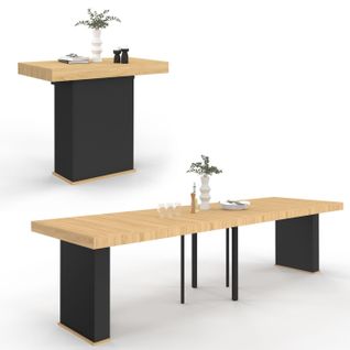 Table Console Extensible Eden 14 Personnes 300 Cm Bois Et Noir