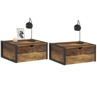 Lot De 2 Tables De Chevet Murales Hawkins Étagère Suspendue Design Industriel