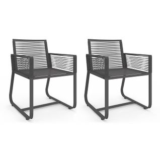 Lot De 2 Fauteuils De Jardin Odessa Métal Et Cordage Gris